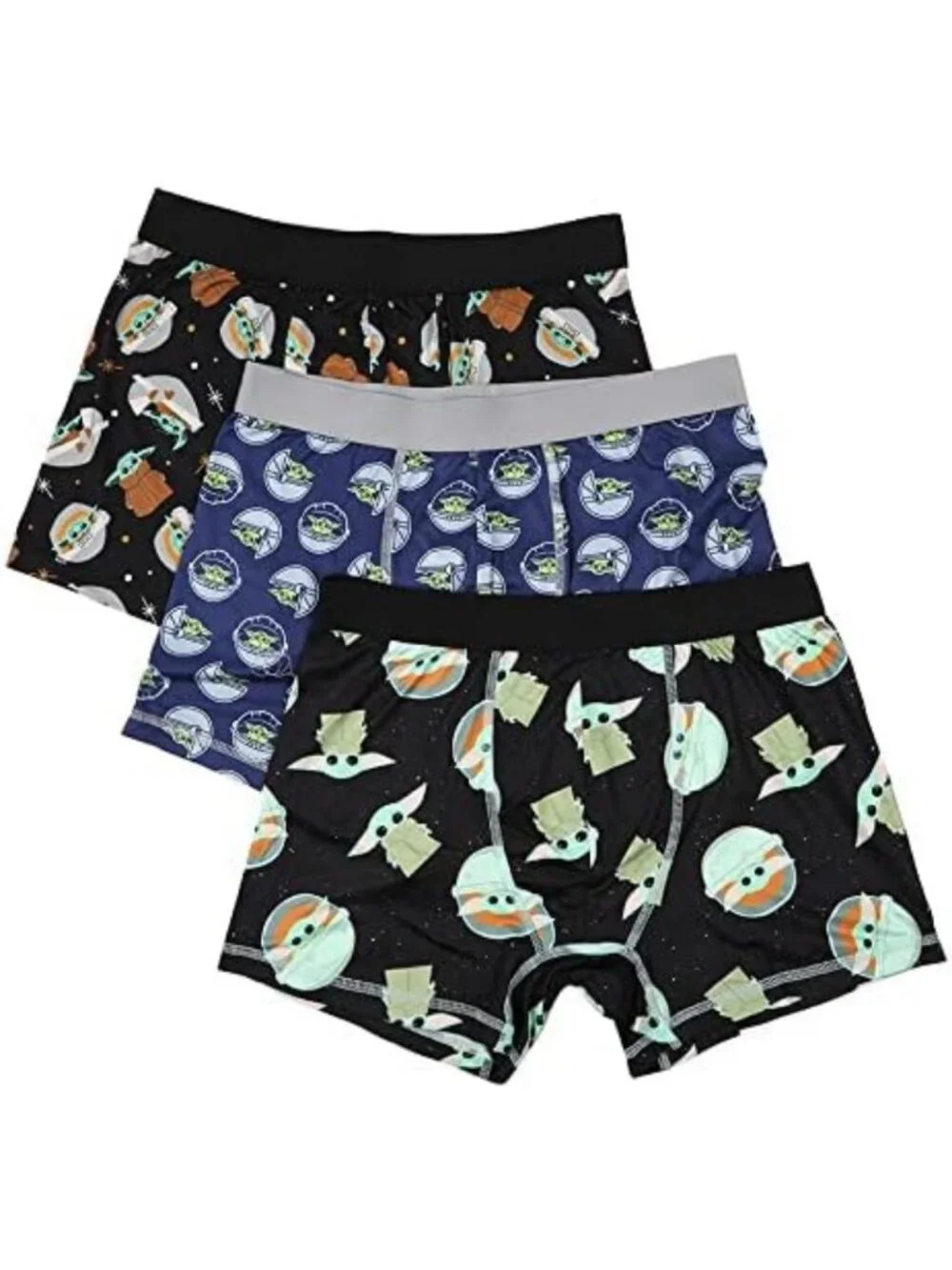 Star Wars Mandalorian The Child Men's 3-Pack Boxer Briefs Set - Comfortable